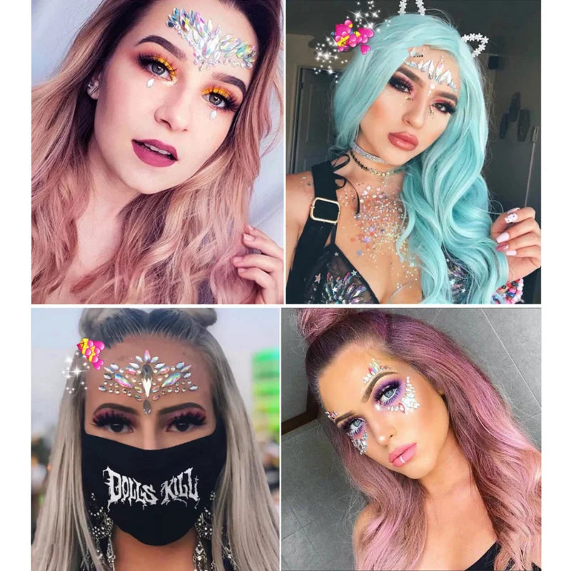 3D Face Tattoo Stickers - FestiVibe