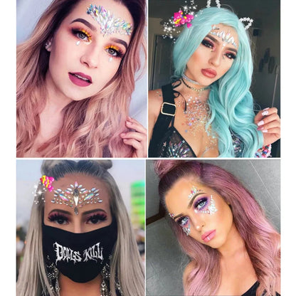 3D Face Tattoo Stickers - FestiVibe