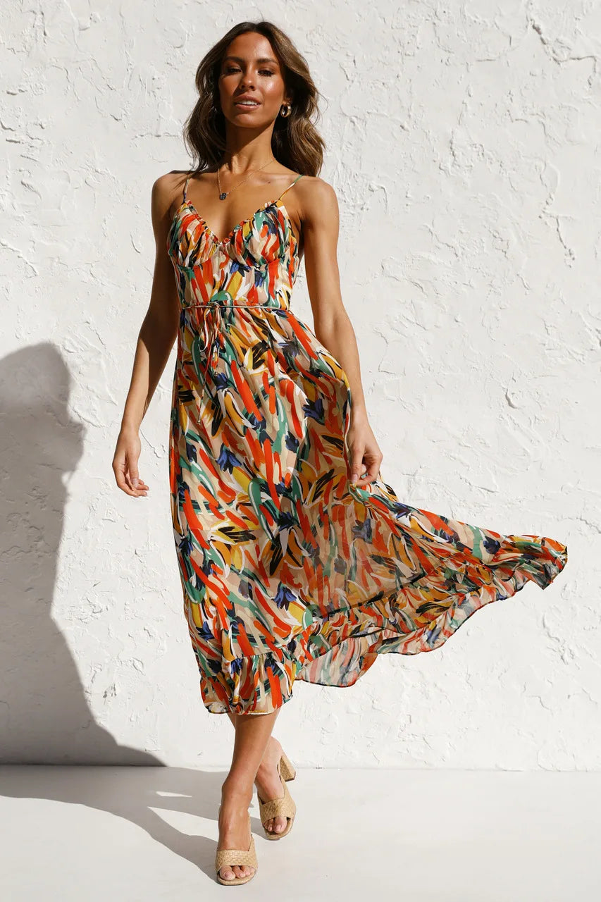 Summer Printed Dress - FestiVibe