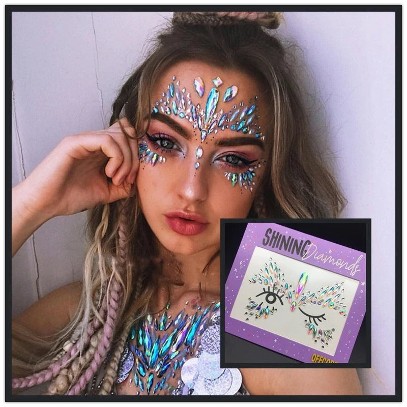 3D Face Tattoo Stickers - FestiVibe