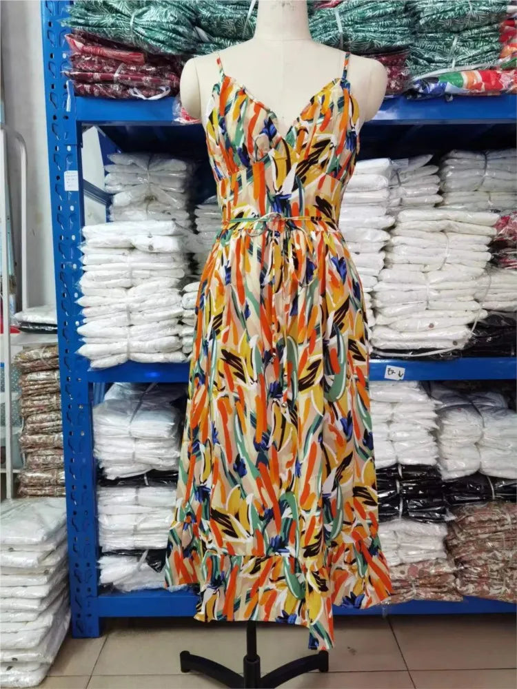 Summer Printed Dress - FestiVibe