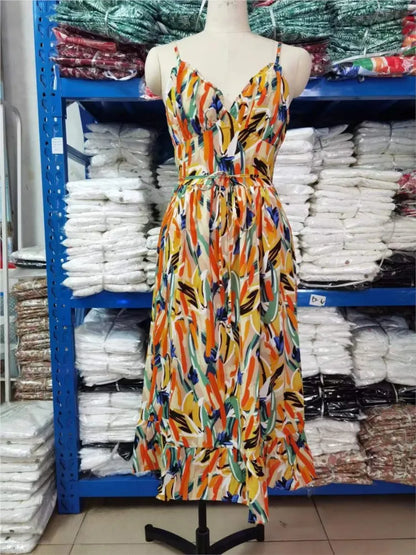Summer Printed Dress - FestiVibe