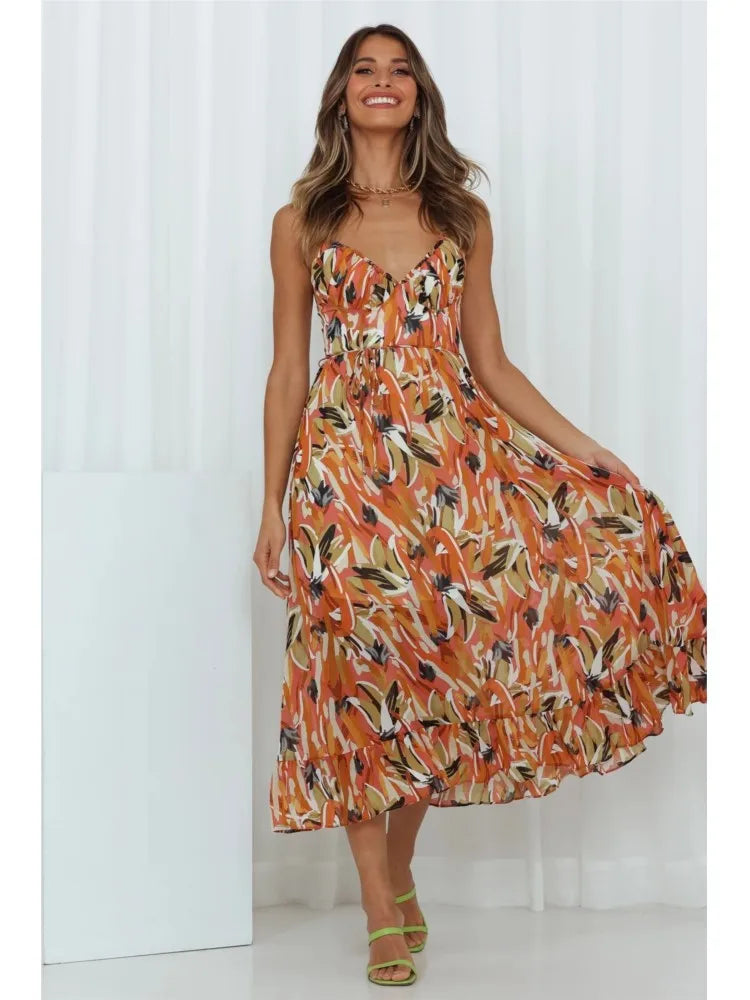 Summer Printed Dress - FestiVibe