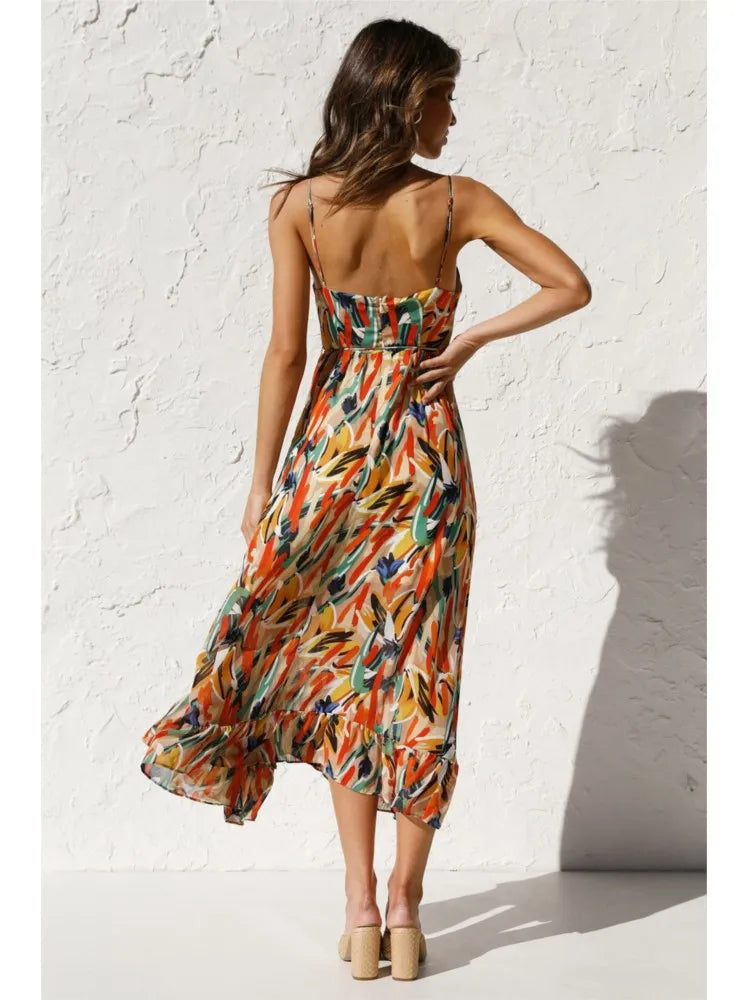 Summer Printed Dress - FestiVibe