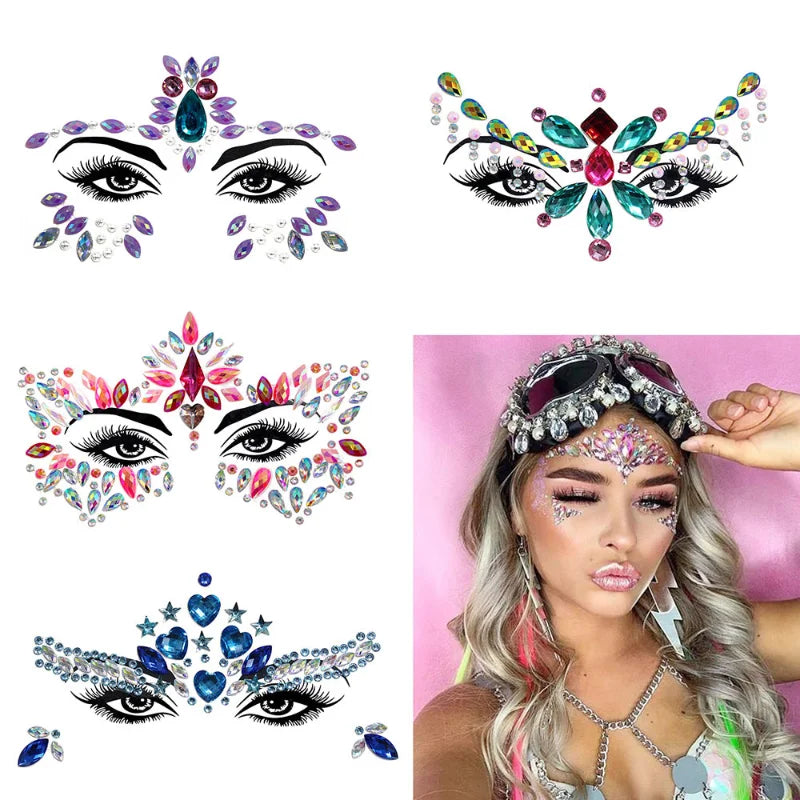 3D Face Tattoo Stickers - FestiVibe