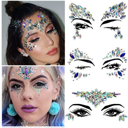 3D Face Tattoo Stickers - FestiVibe