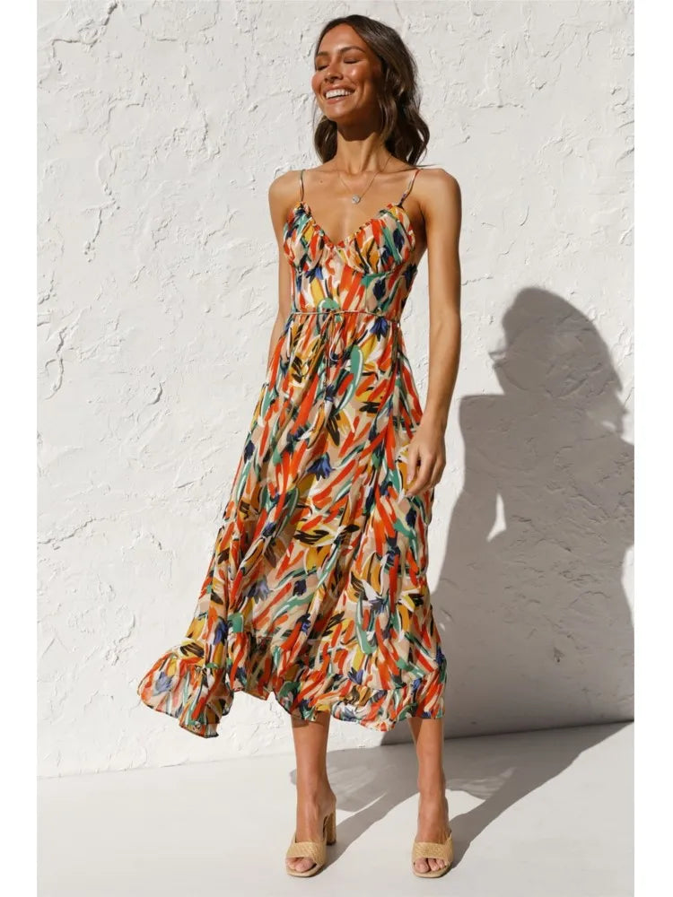 Summer Printed Dress - FestiVibe